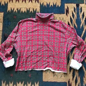Vintage | Plaid Long Sleeve Cropped Turtleneck
